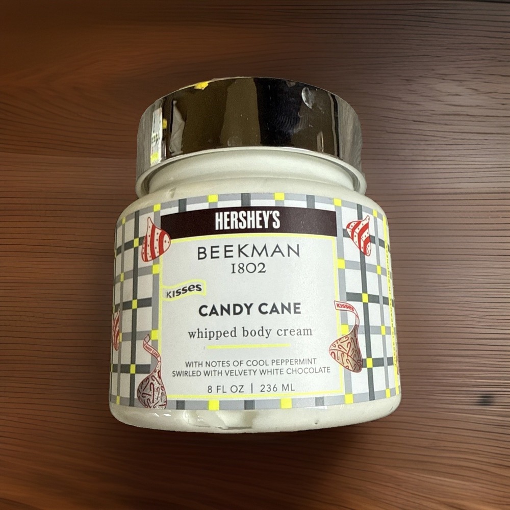 BEEKMAN 1802 X HERSHEY'S CANDY CANE GOAT MILK WHIPPED BODY CREAM 8 fl. oz.  NEW